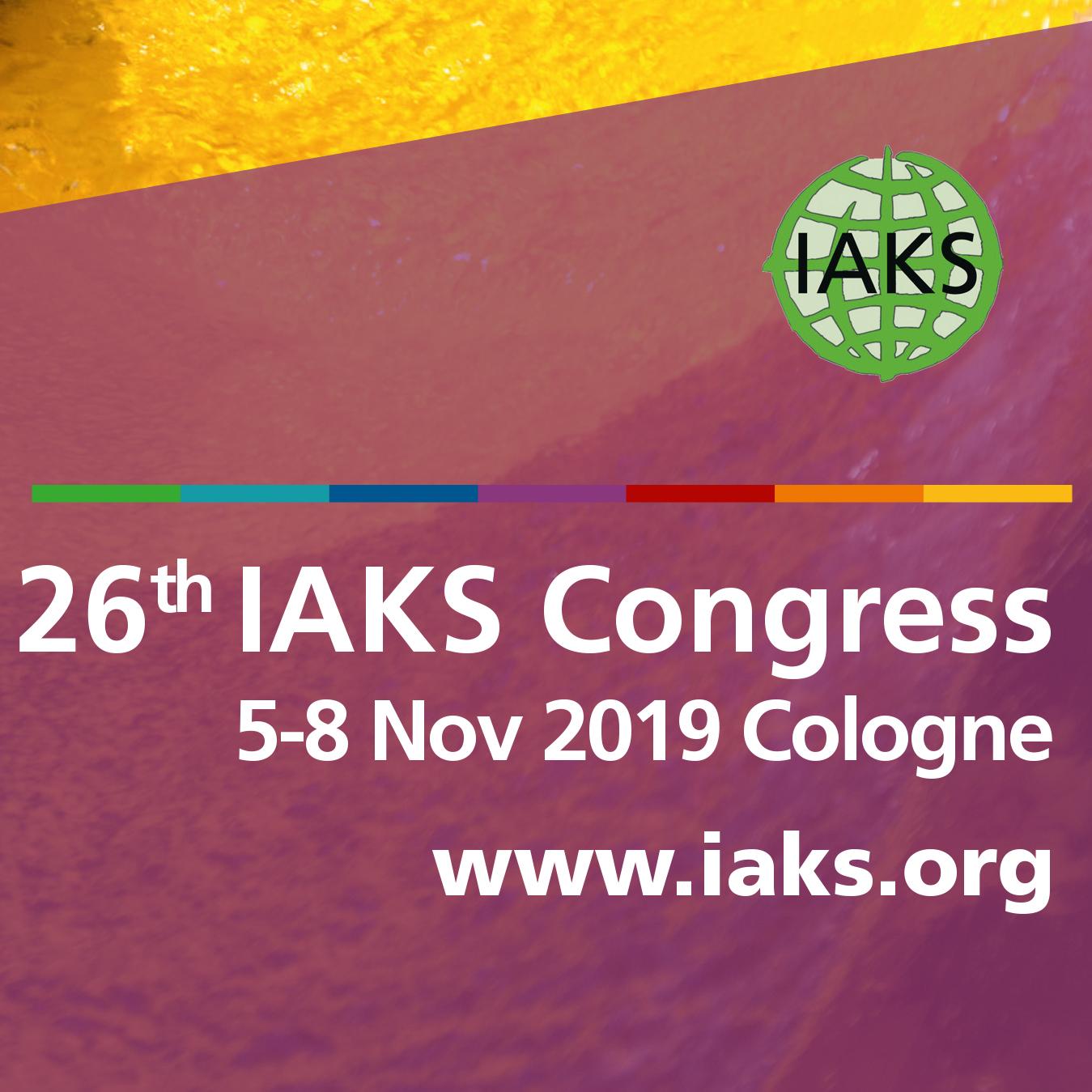 26 IAKS Congress,5-8 November 2019 in Cologne