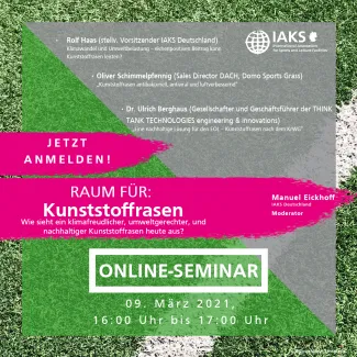 Flyer Online Seminar Kunststoffrasen