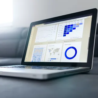 laptop showing data