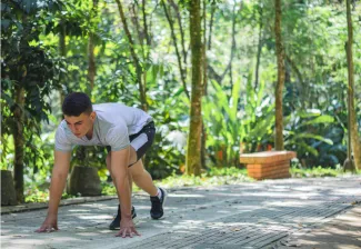 mann in startposition