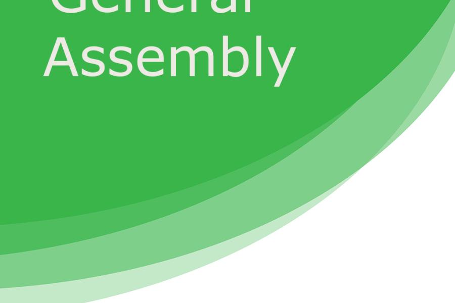 General Assembly is written with white letters on a green background