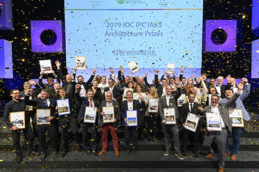2019 Winners IOC IPC IAKS architecture prizes_group photo_Koelnmesse