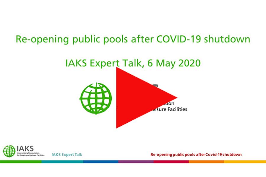 IAKS Expert Talk - Re-opening public pools after COVID-19 shutdown Pfeil