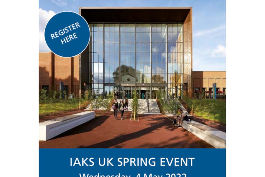 2022 IAKS UK meeting programme title with logo uob 650